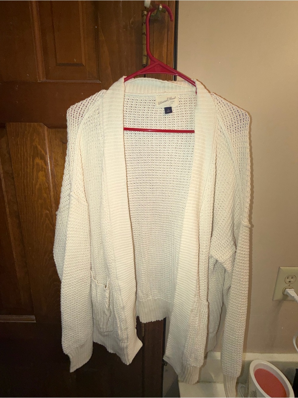 Universal Thread Cream Open-Front Knit Cardigan
